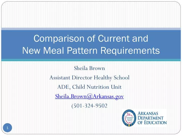 comparison of current and new meal pattern requirements