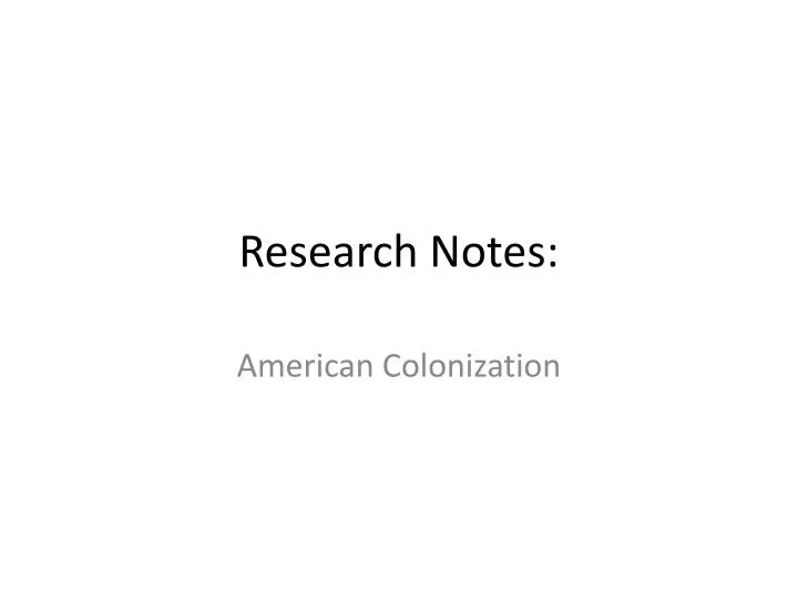 research notes