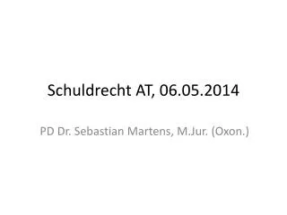 schuldrecht at 06 05 2014