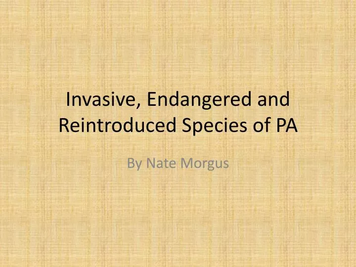 invasive endangered and reintroduced species of pa