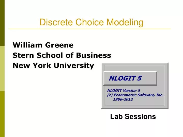 william greene stern school of business new york university