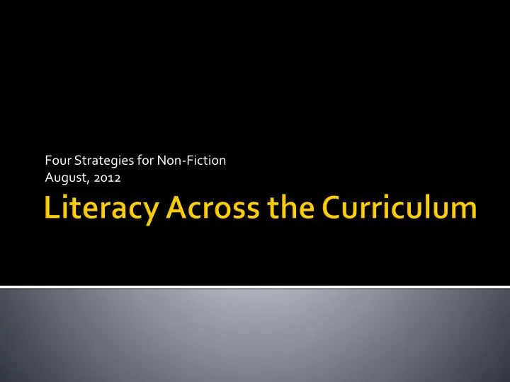 four strategies for non fiction august 2012