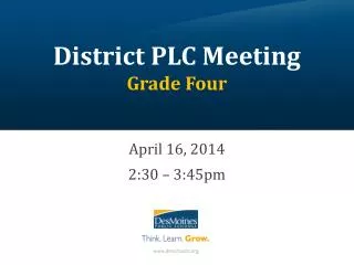 District PLC Meeting Grade Four