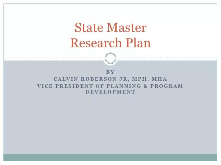 state master research plan