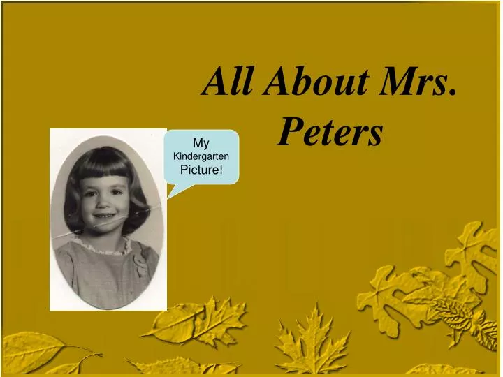 all about mrs peters