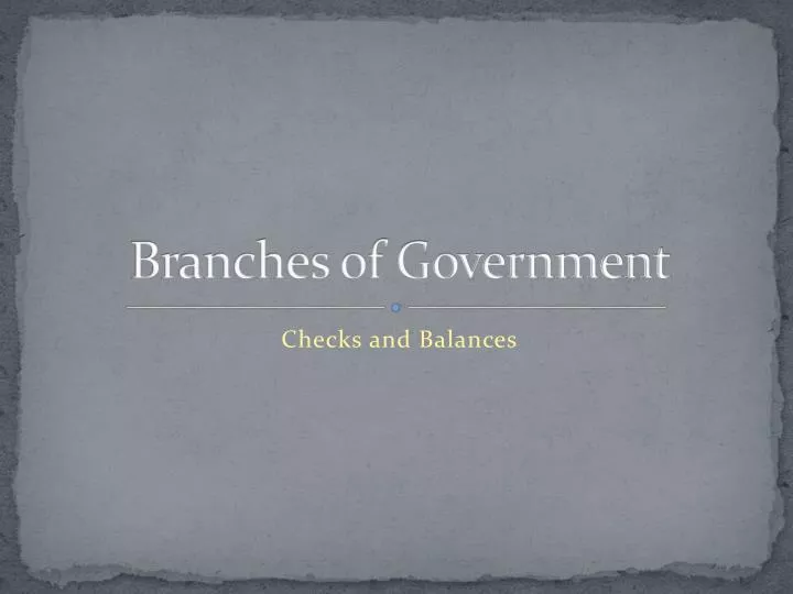 branches of government