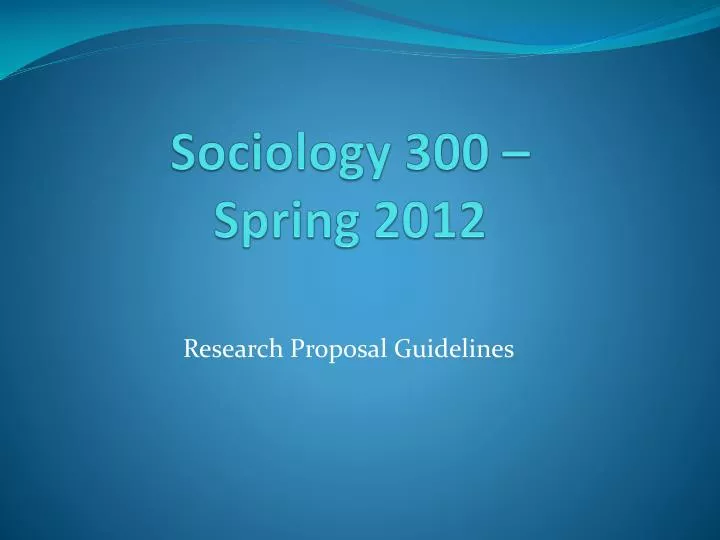 sociology 300 spring 2012