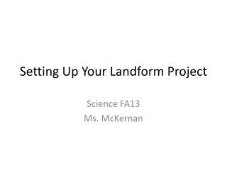 Setting Up Your Landform Project