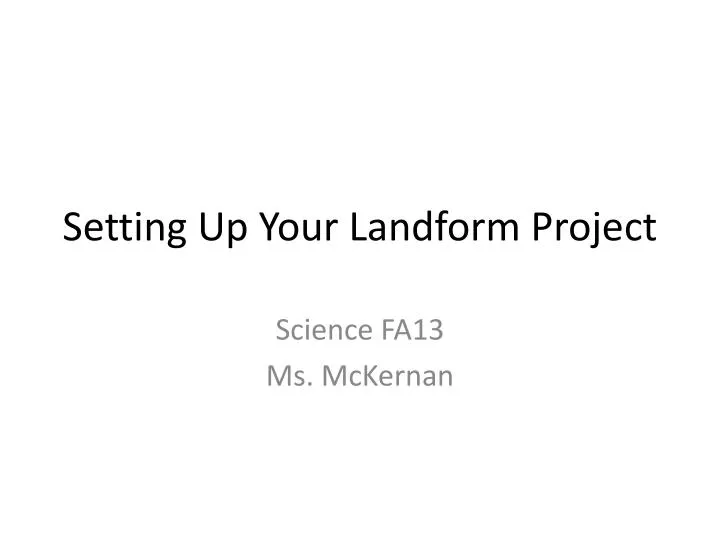 setting up your landform project