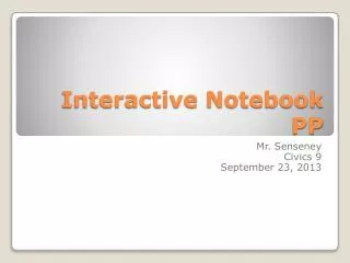 Interactive Notebook PP