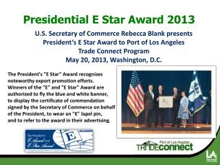 Presidential E Star Award 2013