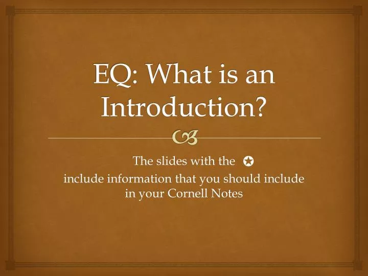 eq what is an introduction