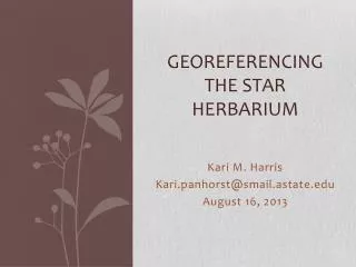 Georeferencing the star Herbarium