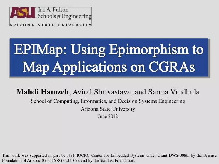 epimap using epimorphism to map applications on cgras