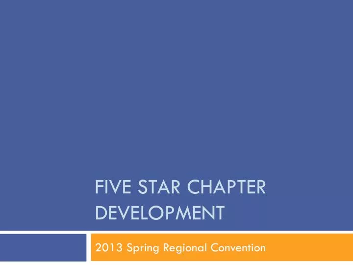 five star chapter development