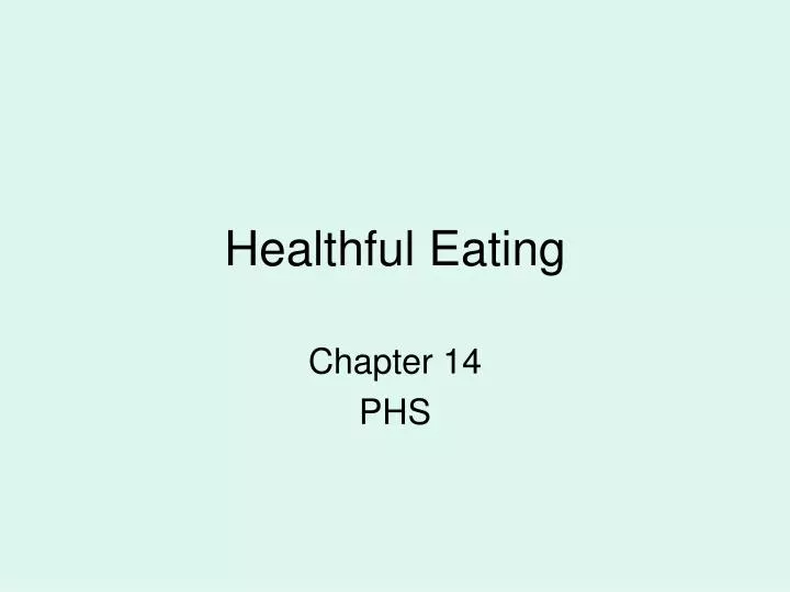 healthful eating