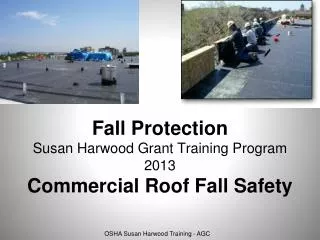 Fall Protection Susan Harwood Grant Training Program 2013 Commercial Roof Fall Safety