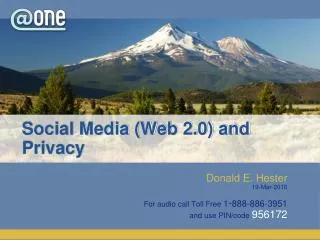 Social Media (Web 2.0) and Privacy