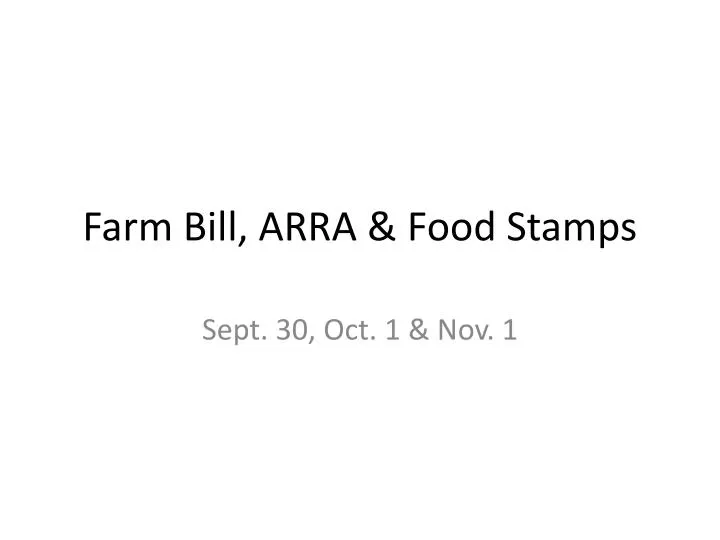 farm bill arra food stamps