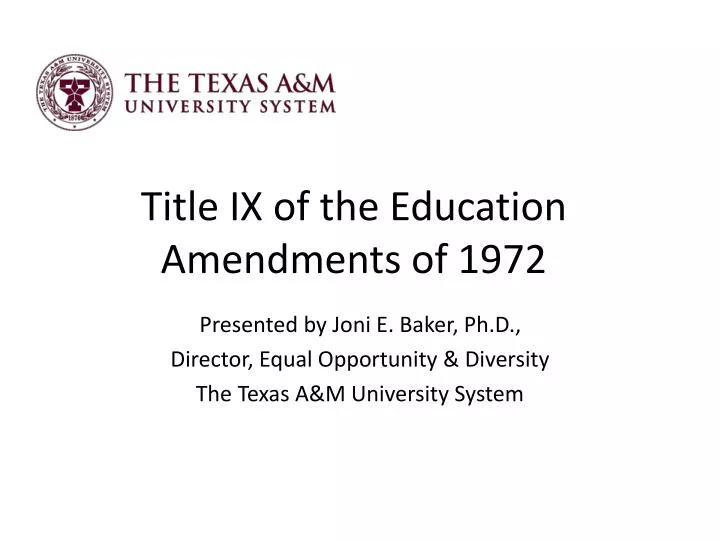 title ix of the education amendments of 1972
