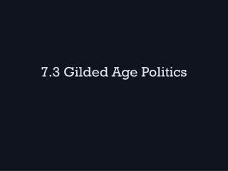 7.3 Gilded Age Politics
