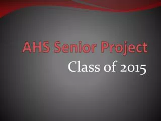 AHS Senior Project