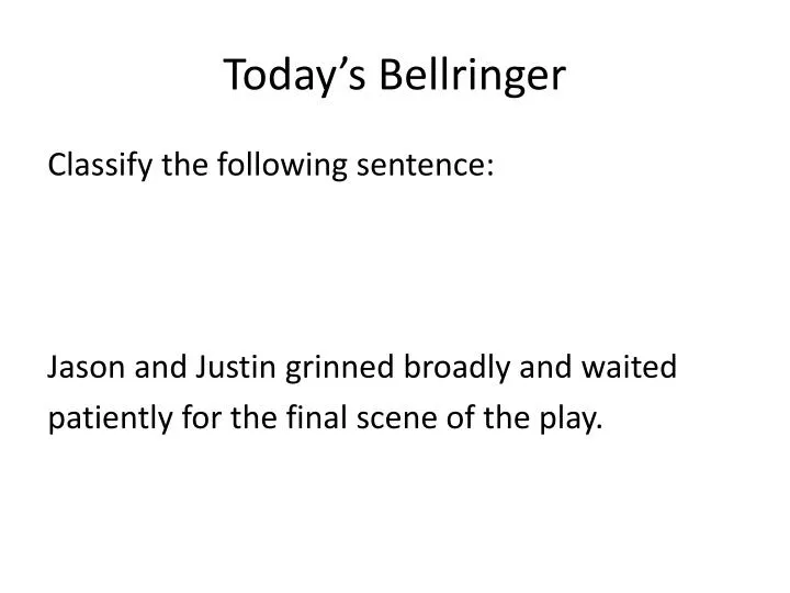 today s bellringer