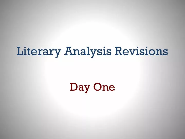 literary analysis revisions