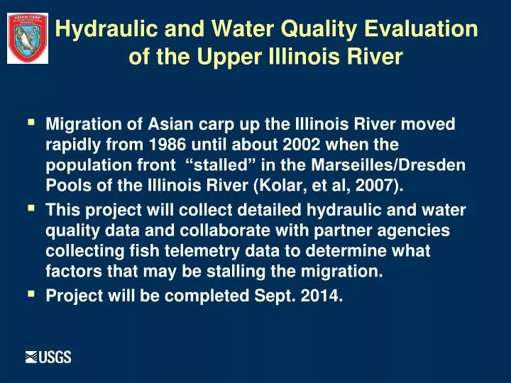 hydraulic and water quality evaluation of the upper illinois river