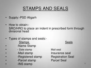 STAMPS AND SEALS