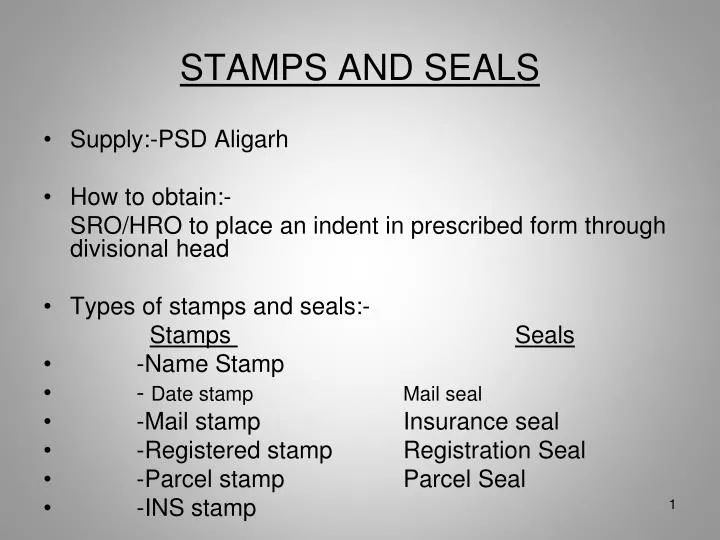 stamps and seals