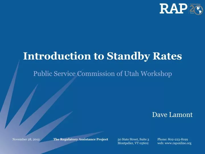 introduction to standby rates