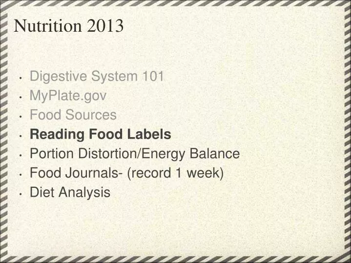 nutrition 2013