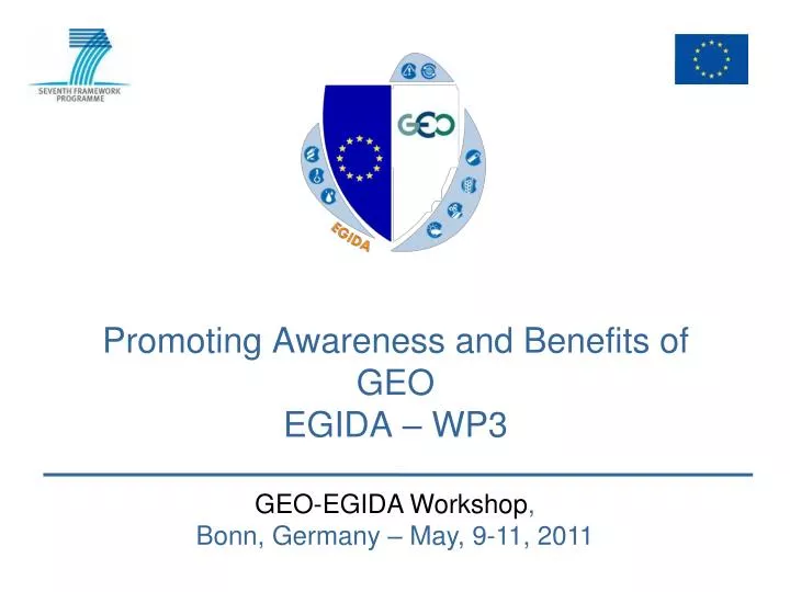 promoting awareness and benefits of geo egida wp3