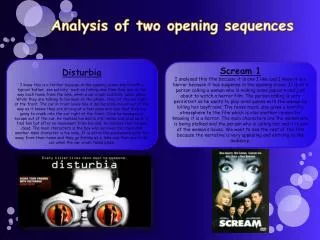 Analysis of two opening sequences