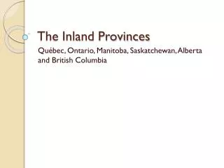 The Inland Provinces