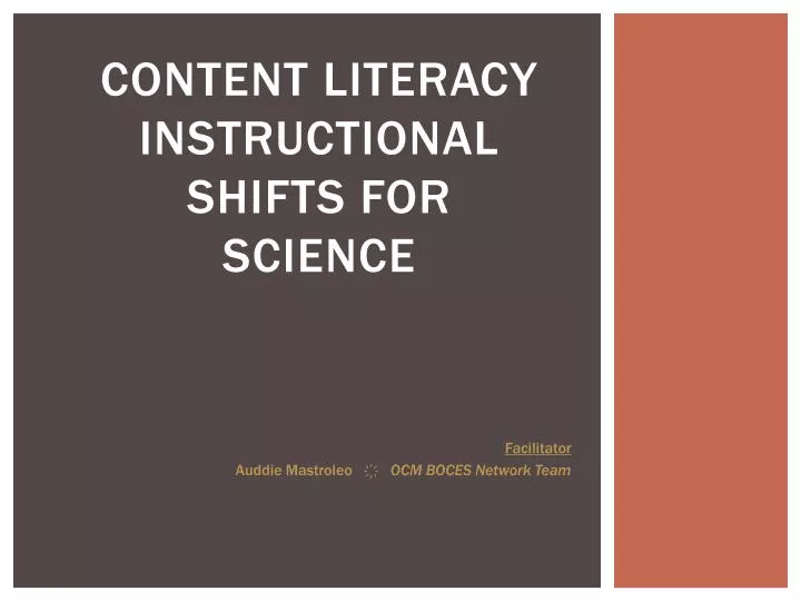 content literacy instructional shifts for science