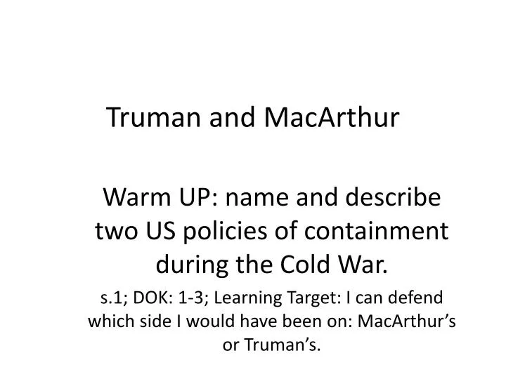 truman and macarthur