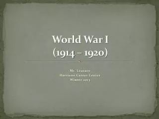 world war i 1914 1920