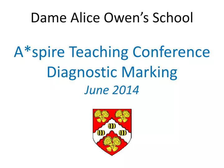 dame alice owen s school a spire teaching conference diagnostic marking june 2014