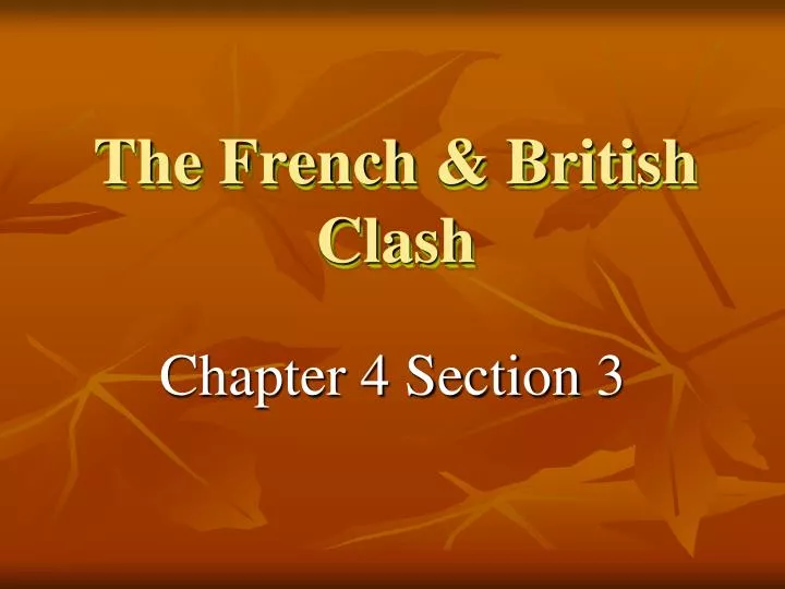 the french british clash