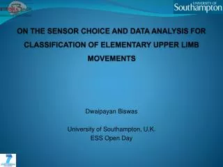 ON THE SENSOR CHOICE AND DATA ANALYSIS FOR CLASSIFICATION OF ELEMENTARY UPPER LIMB MOVEMENTS
