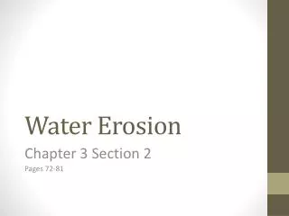 Water Erosion