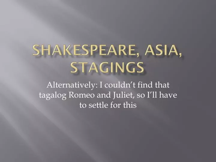 shakespeare asia stagings