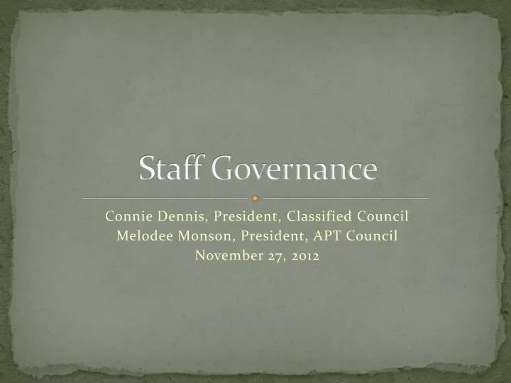 staff governance
