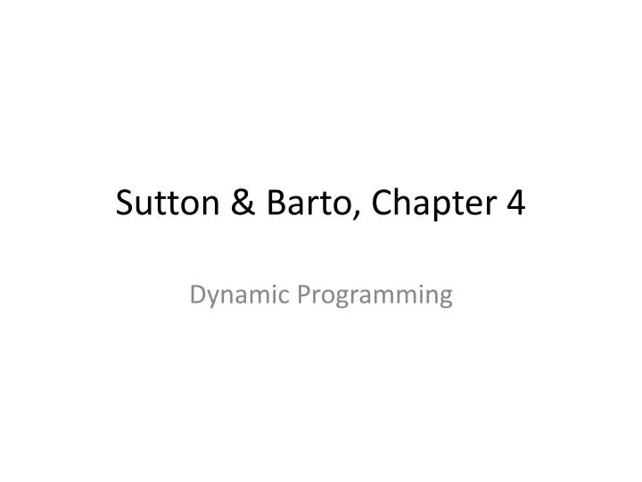 sutton barto chapter 4