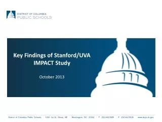 Key Findings of Stanford/UVA IMPACT Study October 2013
