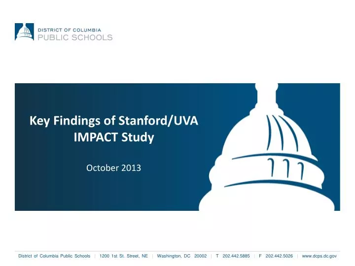 key findings of stanford uva impact study october 2013