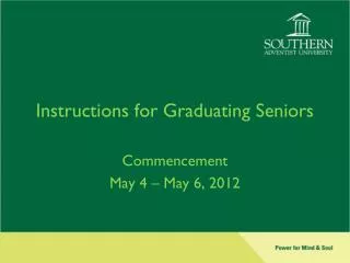 Instructions for Graduating Seniors