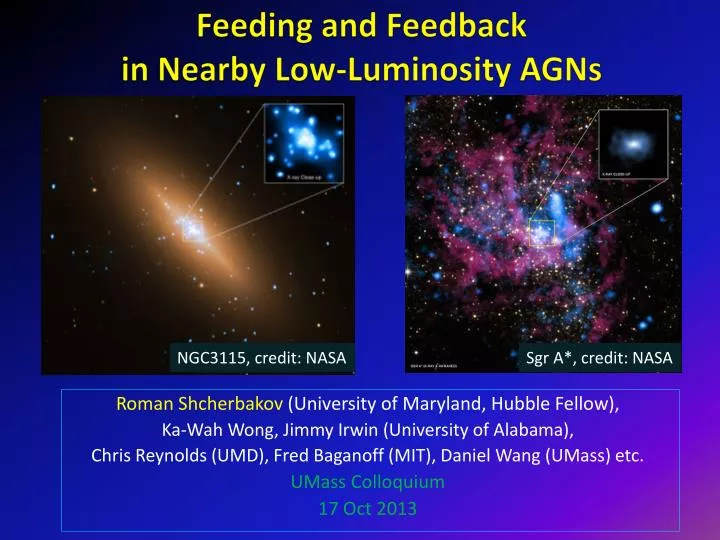 feeding and feedback in nearby low luminosity agns